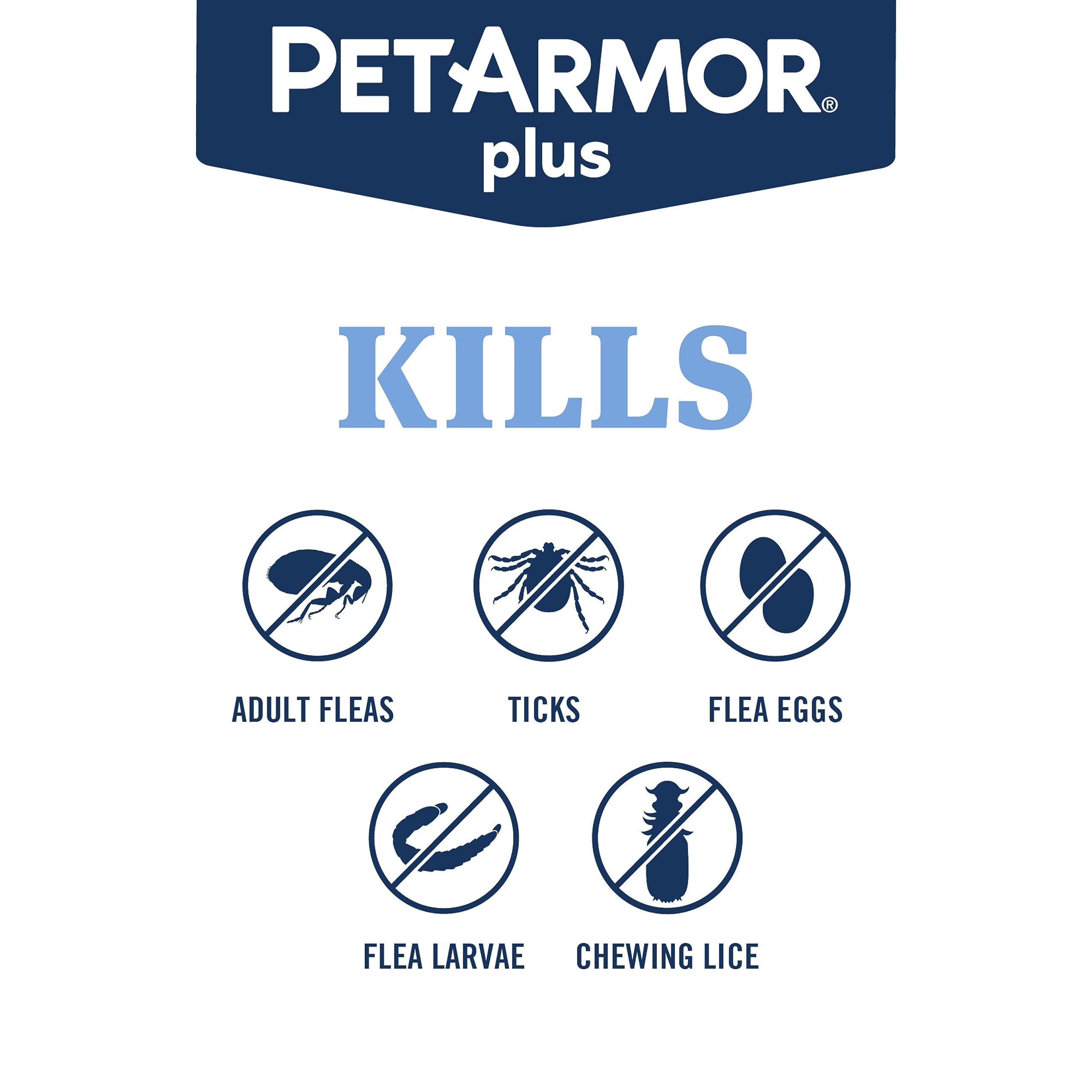 PetArmor Plus Flea and Tick Prevention for Cats, Cat Flea and Tick Treatment, 3 Doses, Waterproof Topical, Fast Acting, Cats Over 1.5 lbs