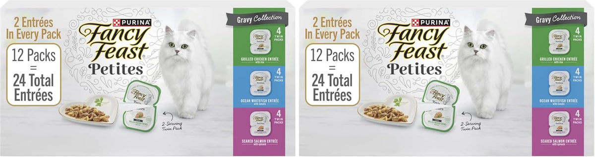Purina Fancy Feast Gravy Lovers, Poultry & Beef Wet Cat Food, 3oz, 24-Pack