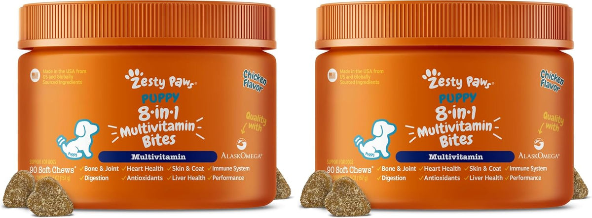 Zesty Paws Dog Vitamins - Dog Multivitamin Chews, Bison, 90 Ct