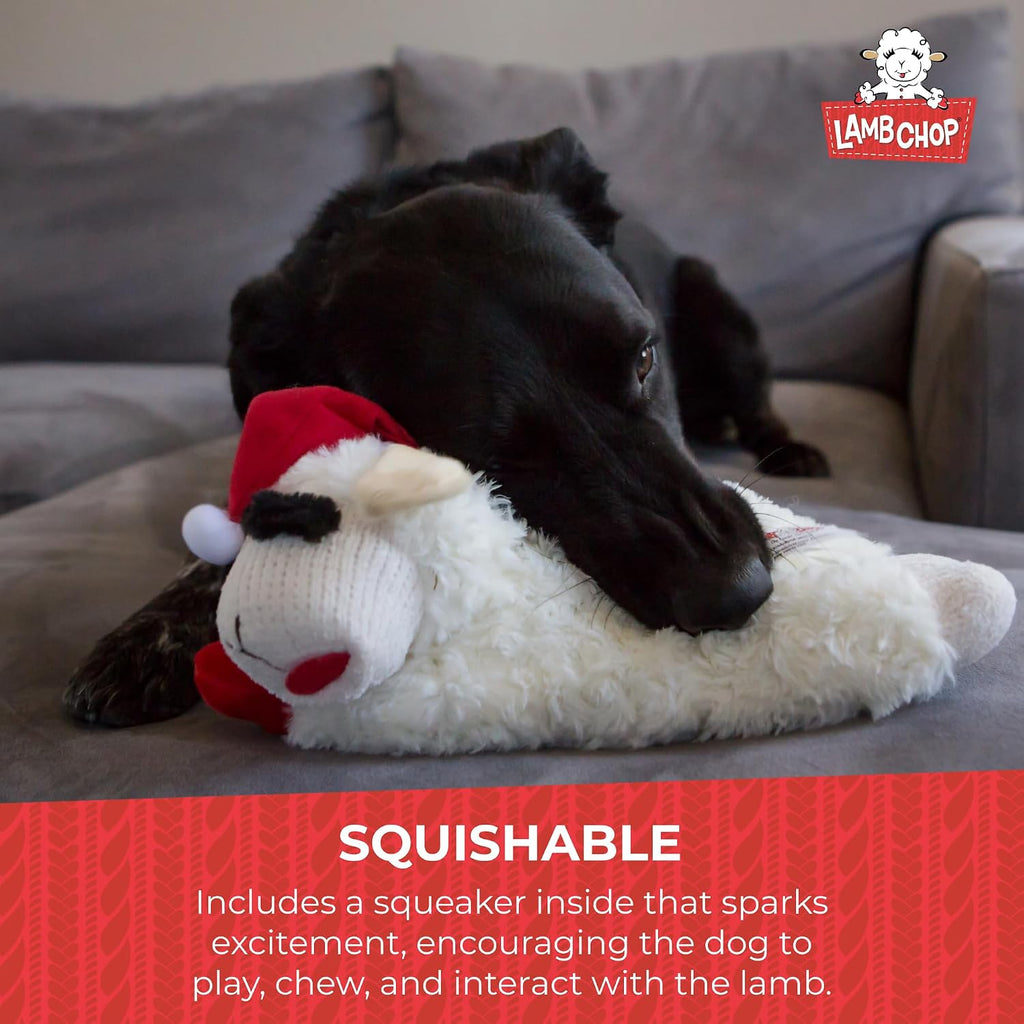 Multipet Lamb Chop Dog Plush Toy - Squeaky Toy for All Dogs - Extra Soft Plush - Stuffed Animal Dog Toy for Cuddling & Playing - Cute Pet Toy (6", Cream)