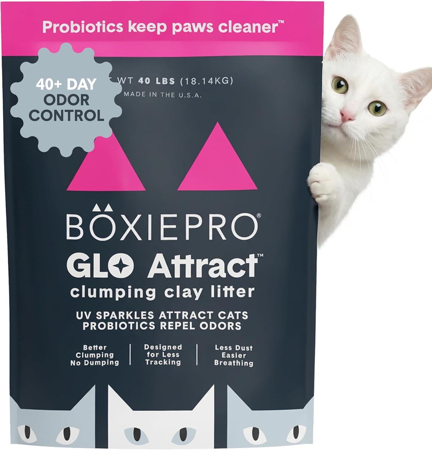 BoxiePro Bot Probiotic Cat Litter Automatic Box 40+ Day Odor Control 16 lb
