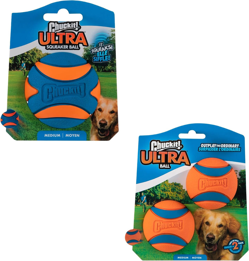 Chuckit! Ultra Ball Dog Toy, Durable Rubber, Medium 2.5-in, 2 Pack