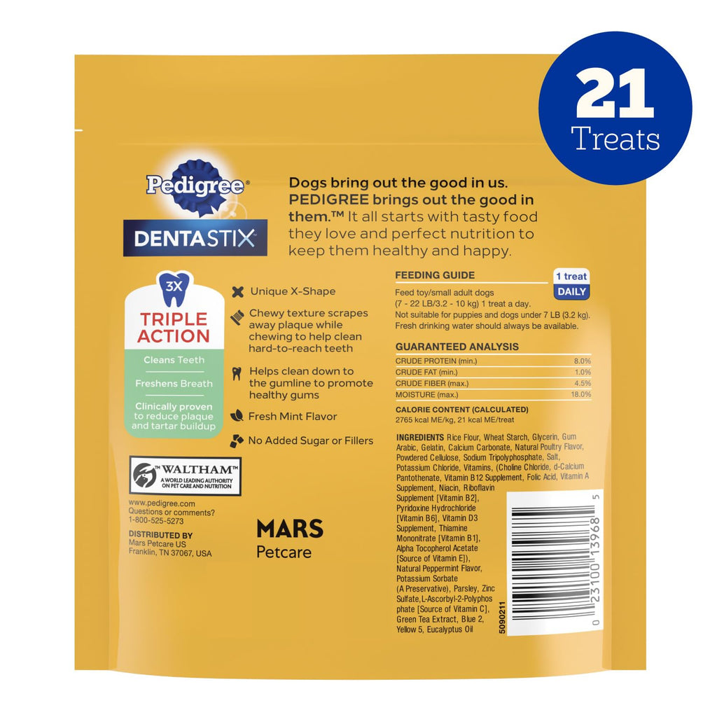 Pedigree Dentastix Small & Toy Breed Dental Dog Treats, Fresh, 102 Count