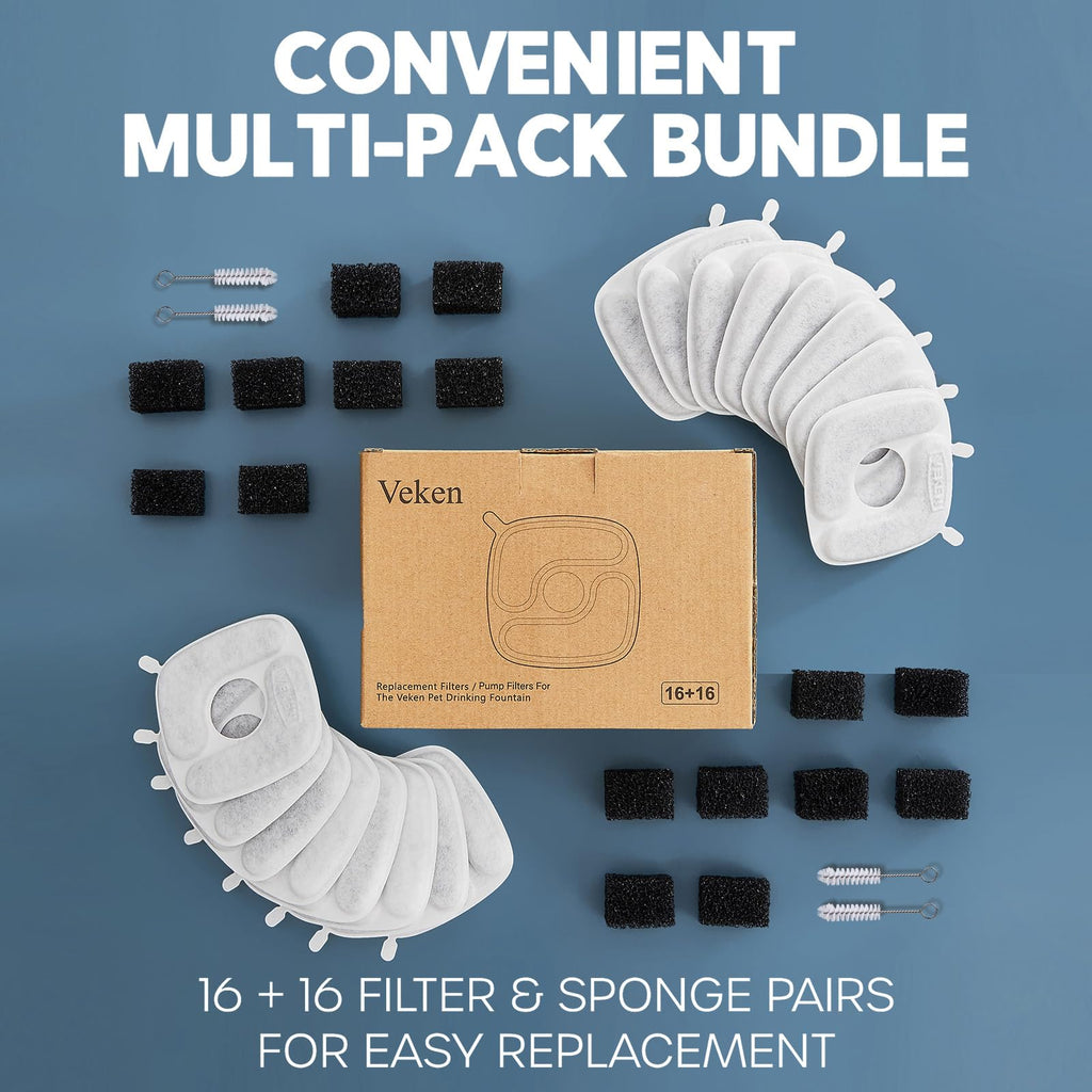 Veken Cat Water Fountain Filters, 8 Pack Replacement Filters
