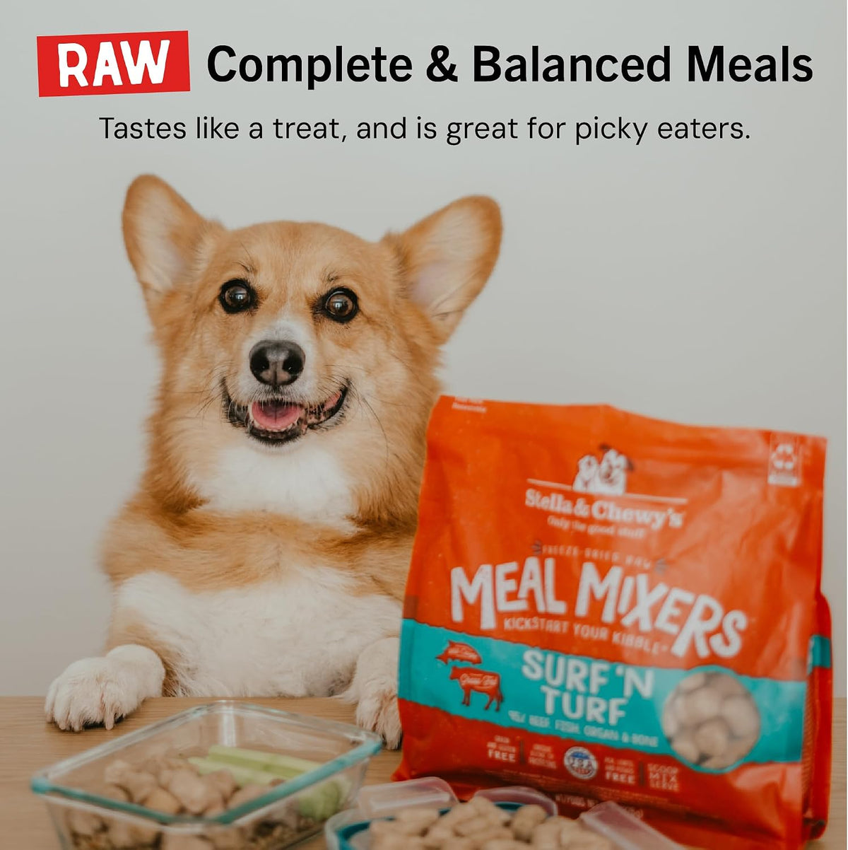Stella & Chewy's Freeze-Dried Raw Beef Meal Mixers- Dog Food Topper and Mixer - Made with 95% Grass-Fed Beef, Organs & Bone - Perfect for Picky Eaters - Grain-Free - 7 oz