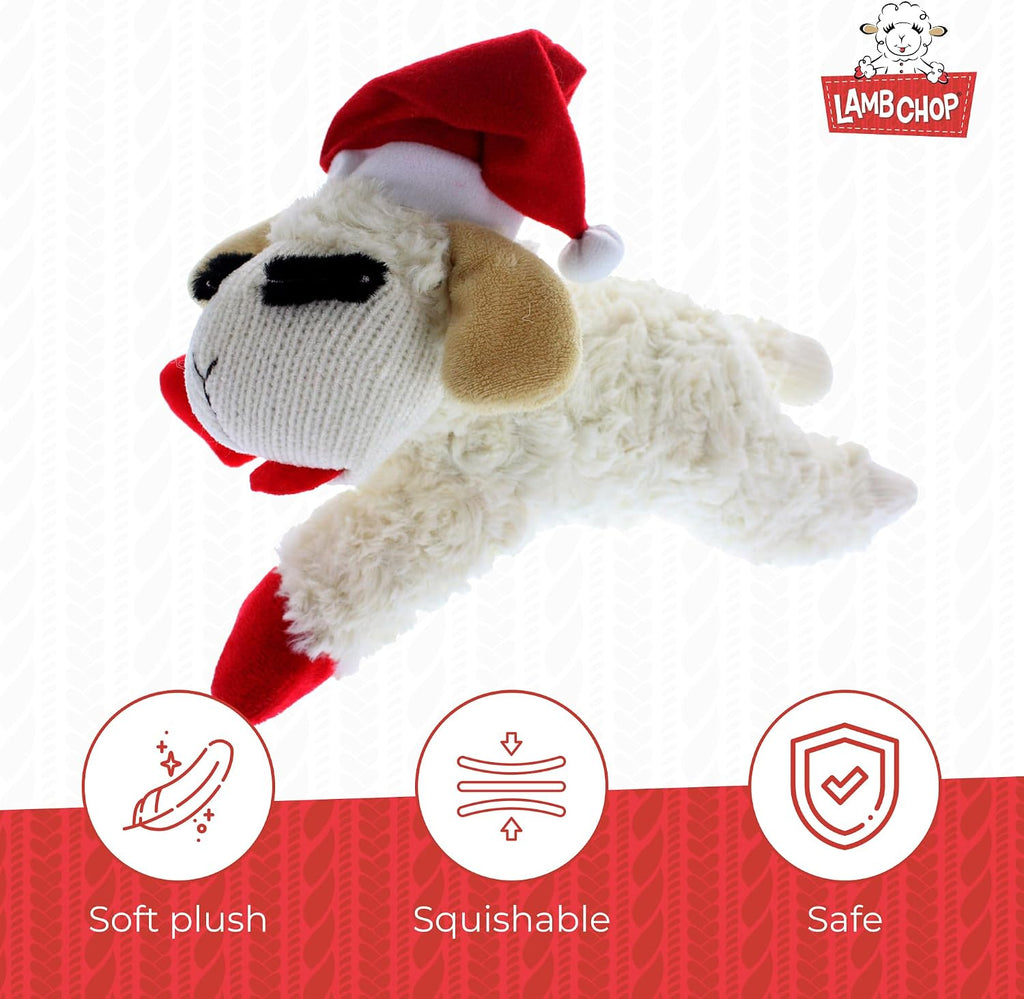 Multipet Lamb Chop Dog Plush Toy - Squeaky Toy for All Dogs - Extra Soft Plush - Stuffed Animal Dog Toy for Cuddling & Playing - Cute Pet Toy (6", Cream)