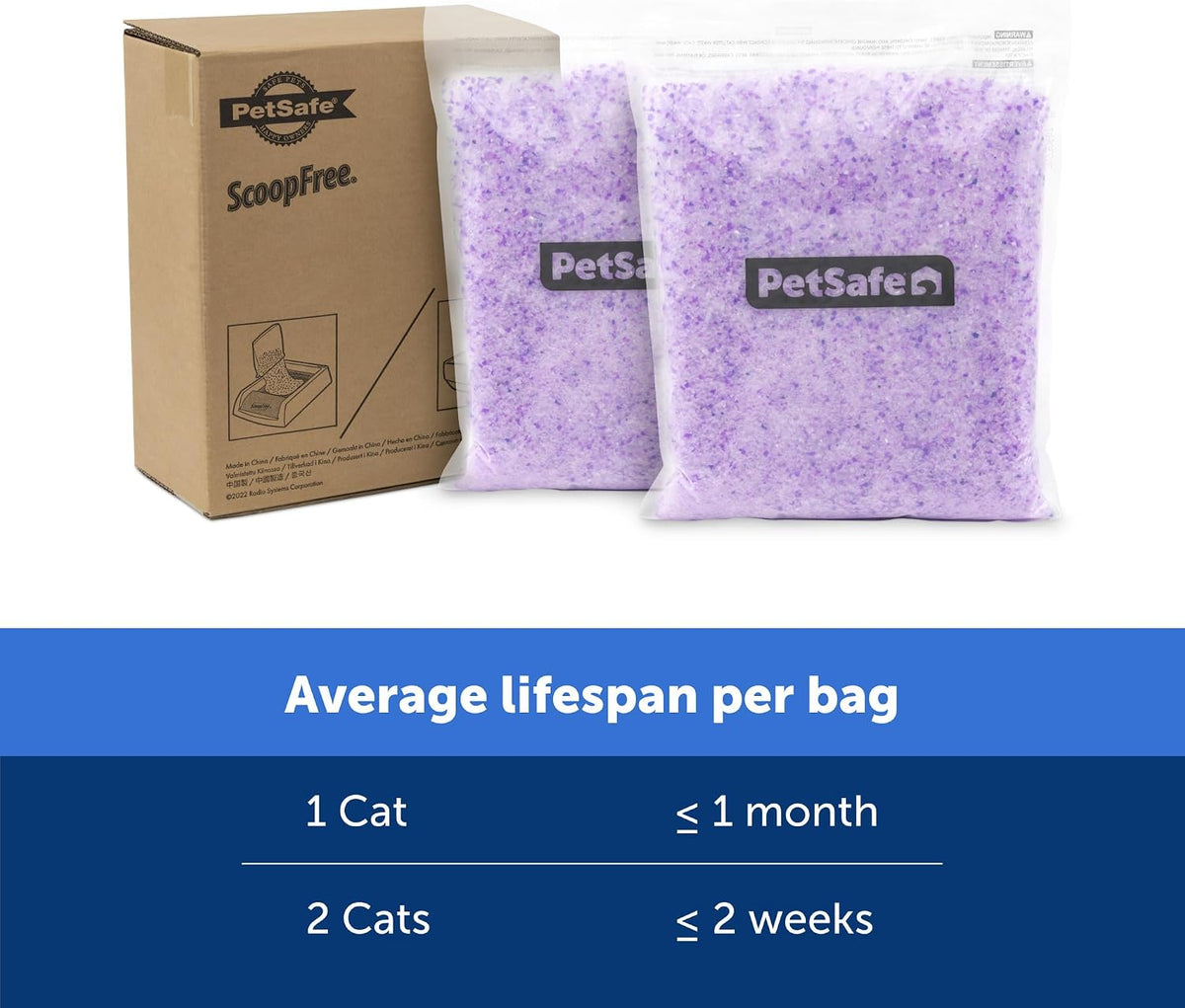 PetSafe ScoopFree Premium Crystal Litter, Lavender Scent, 4.3Lb Bag, 2 Pack