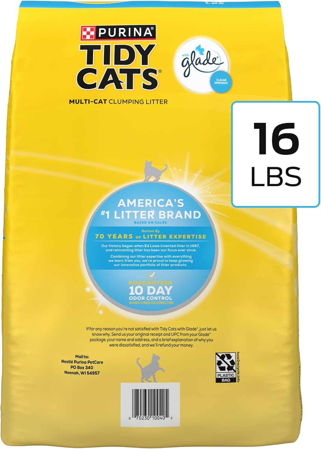 Purina Tidy Cats Clumping Cat Litter, Glade Clear Springs, 16 lb