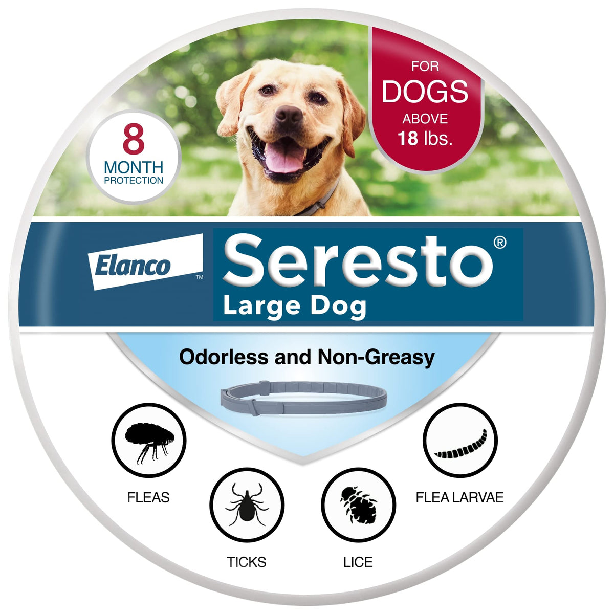 Seresto Large Dog Vet-Recommended Flea & Tick Treatment & Prevention Collar for Dogs Over 18 lbs. | 2-Pack