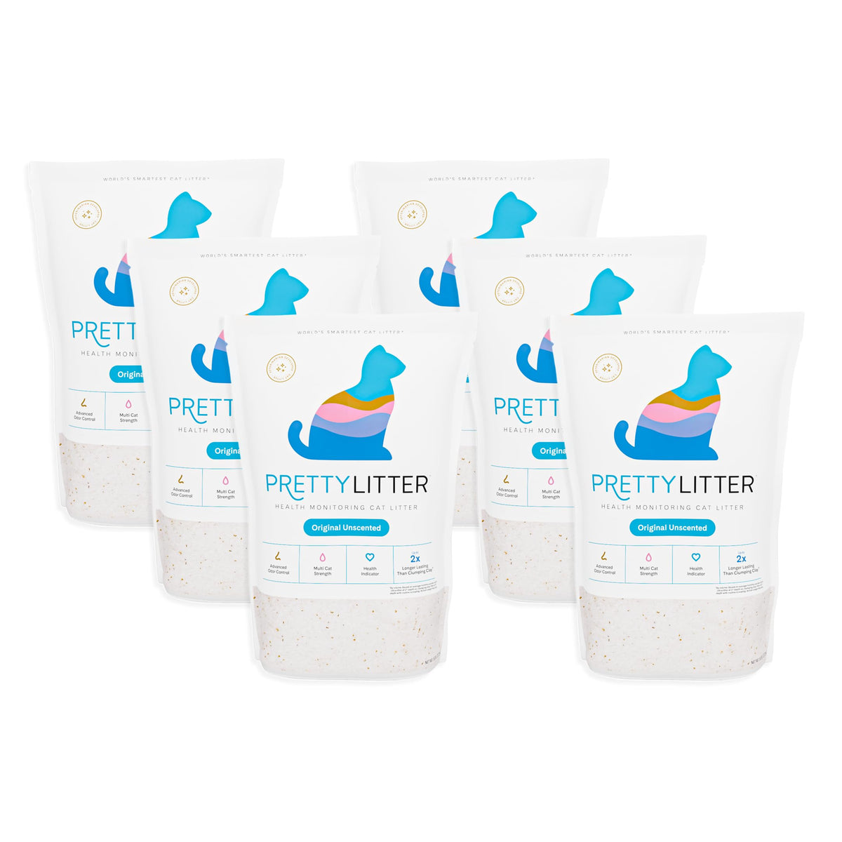 PrettyLitter Health Monitoring Cat Litter, Unscented, 6 lb. Bag