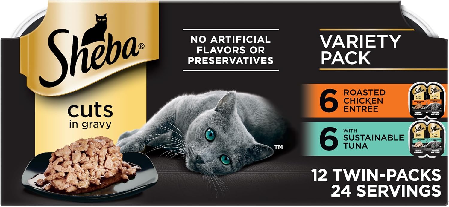 Sheba Perfect Portions Cuts Wet Cat Food, Multipack, 2.6 oz, 24 ct