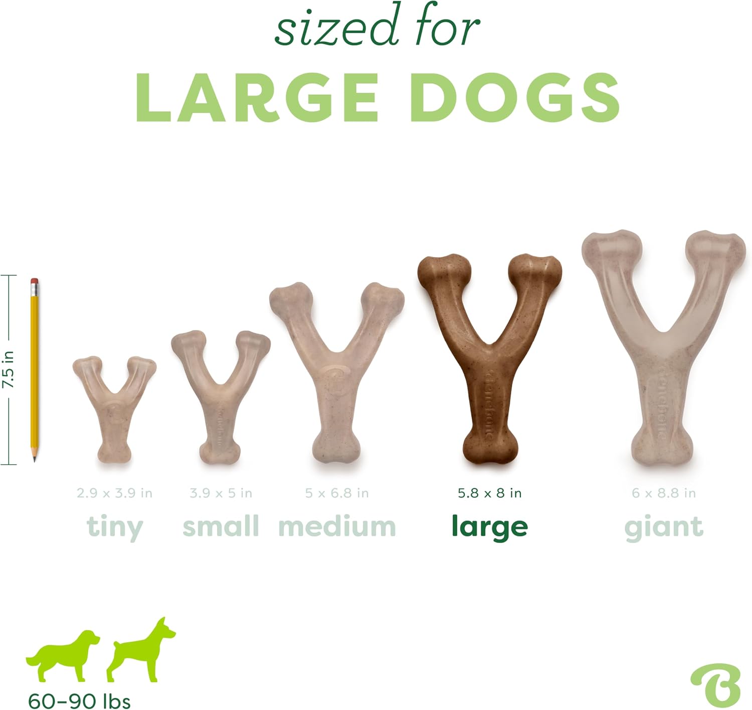 Benebone Wishbone Durable Dog Chew Toy for Aggressive Chewers, Real Bacon, Made in USA, Medium