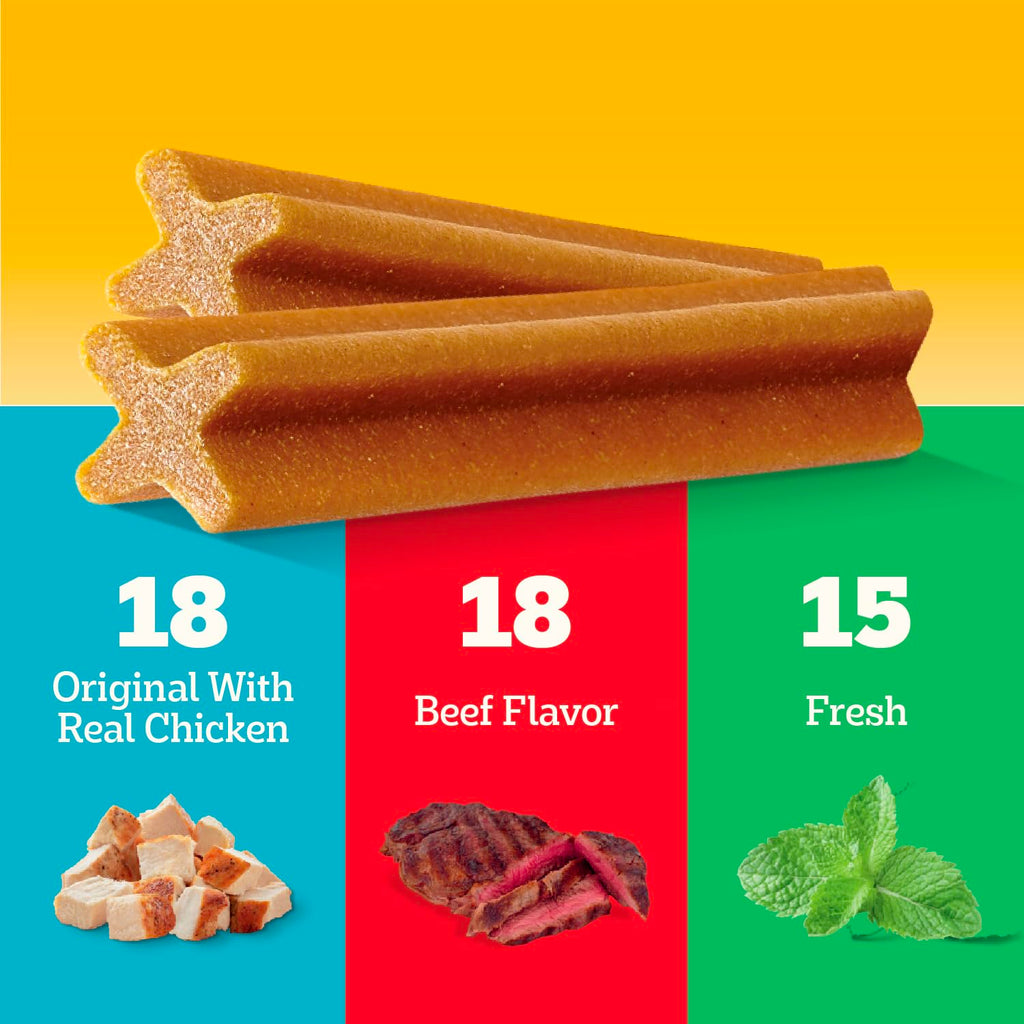 Pedigree Dentastix Large Breed Dental Dog Treats, Fresh, 36 Count
