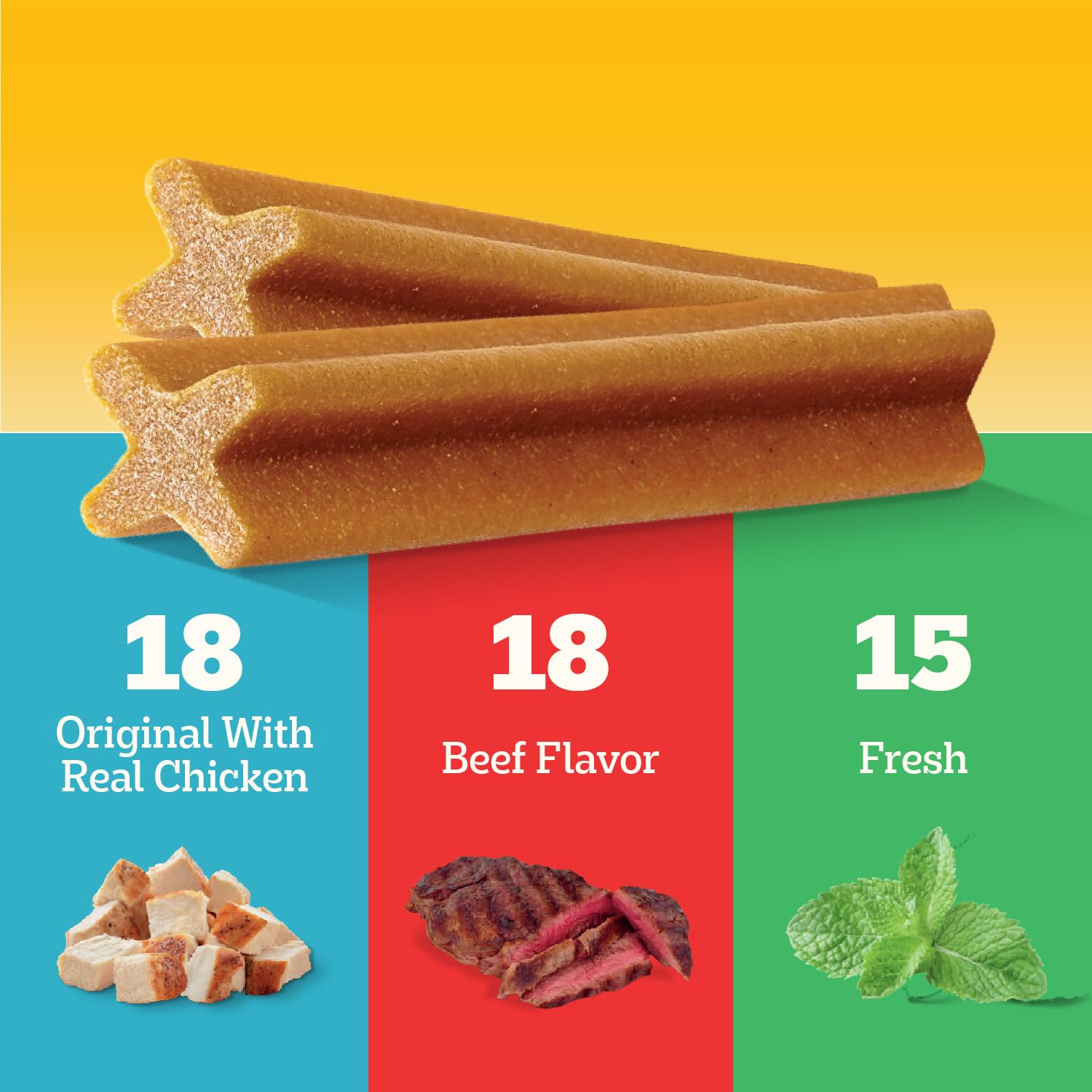 Pedigree Dentastix Large Breed Dental Dog Treats, Fresh, 36 Count