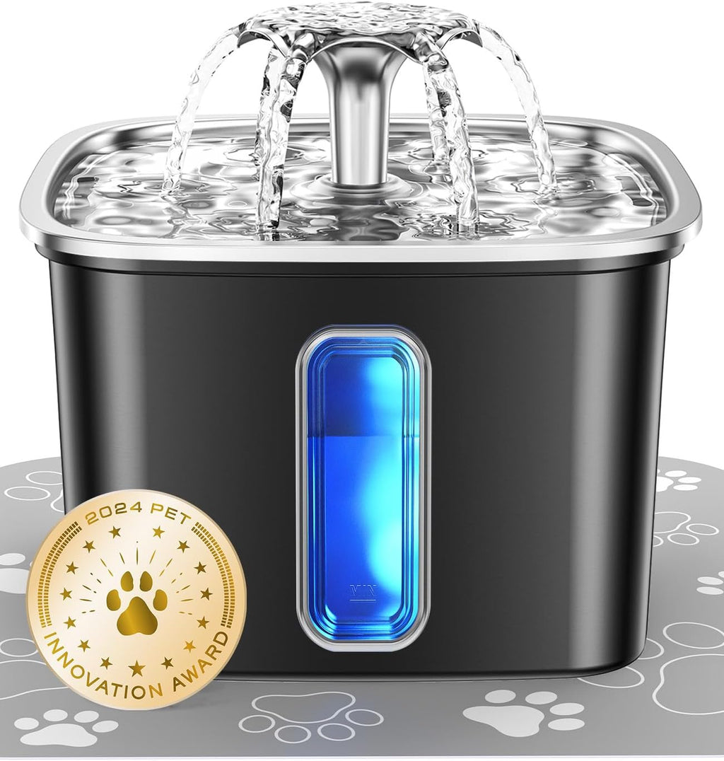 Veken Innovation Award Winner Stainless Steel Cat Water Fountain, 108oz