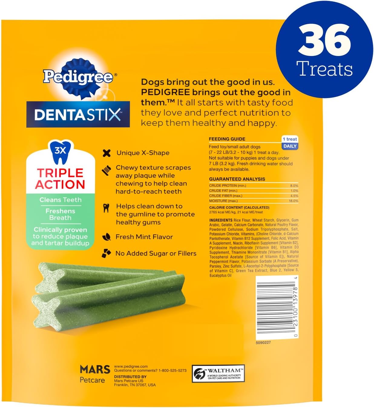 Pedigree Dentastix Large Breed Dental Dog Treats, Fresh, 36 Count