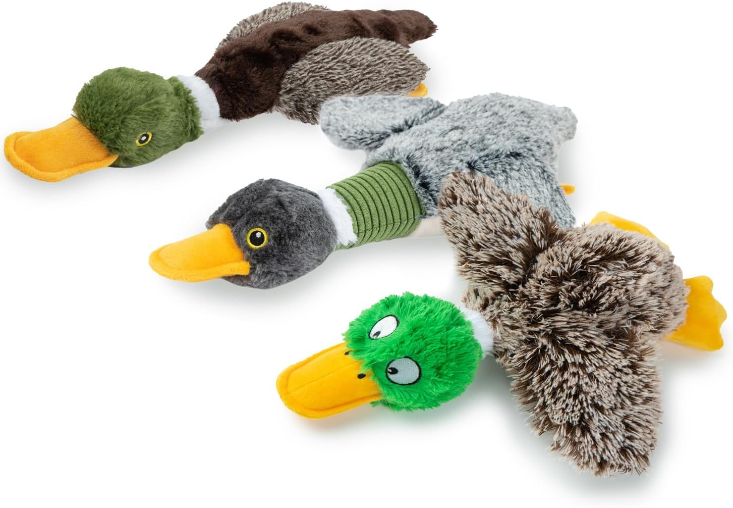 Best Pet Supplies Interactive Squeaky Dog Toy - Crinkle Duck, Yellow