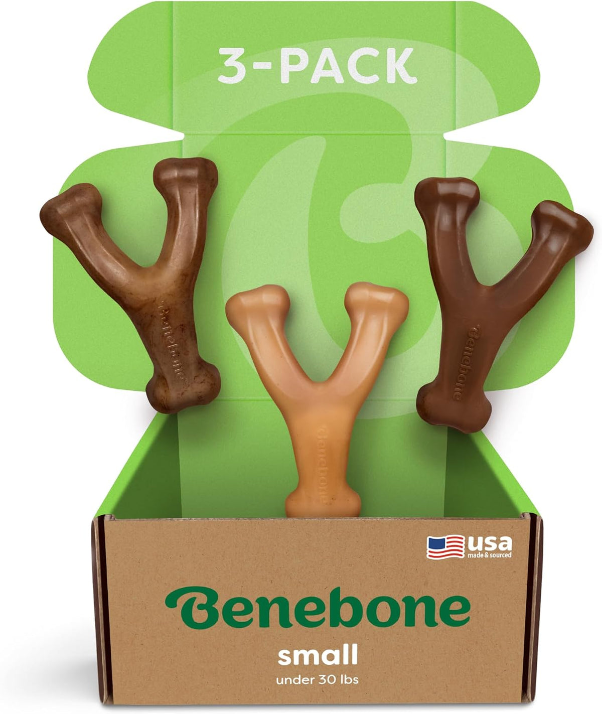 Benebone Wishbone Durable Dog Chew Toy for Aggressive Chewers, Real Bacon, Made in USA, Medium