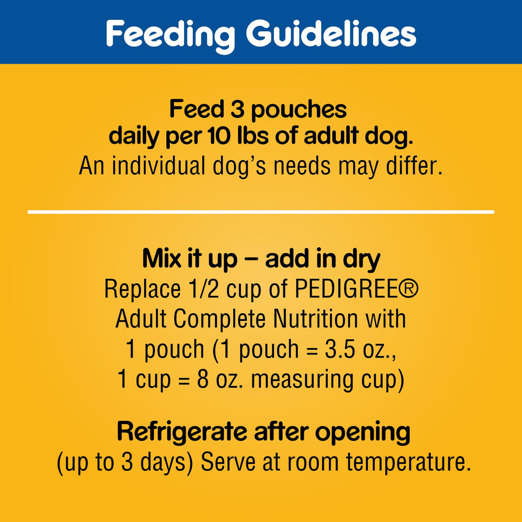 Pedigree Choice Cuts Wet Dog Food Pouch, Protein Variety, 3.5 oz, 30 Count