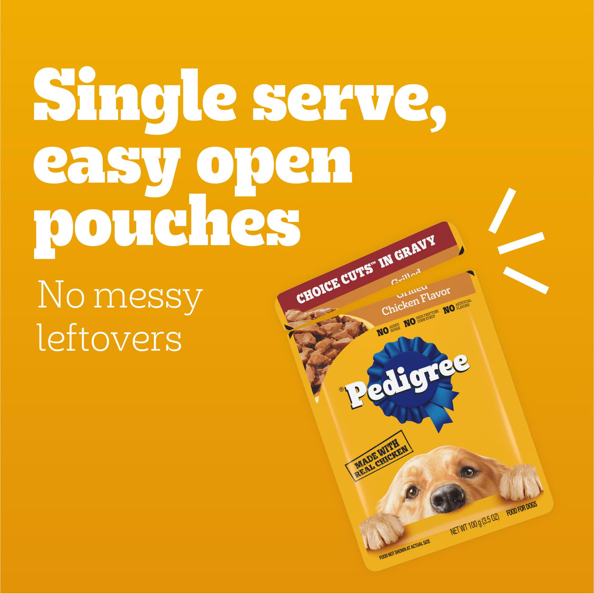 Pedigree Choice Cuts Wet Dog Food Pouch, Protein Variety, 3.5 oz, 30 Count