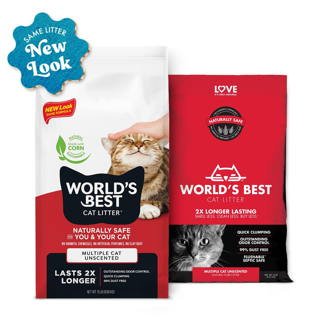 World's Best Cat Litter, Multiple Cat, Unscented, Odor Control, 15 lb Bag