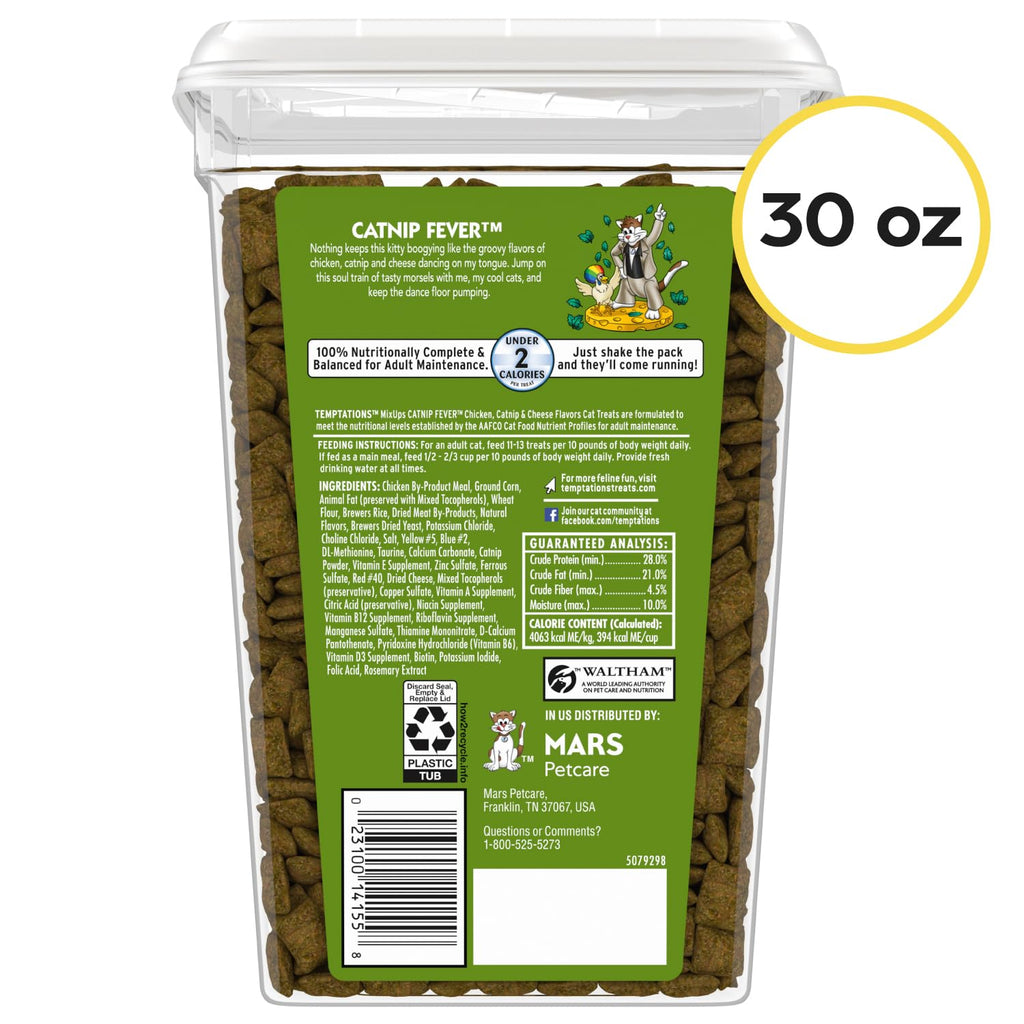 Temptations MixUps Crunchy and Soft Cat Treats, Catnip Fever, 16 oz