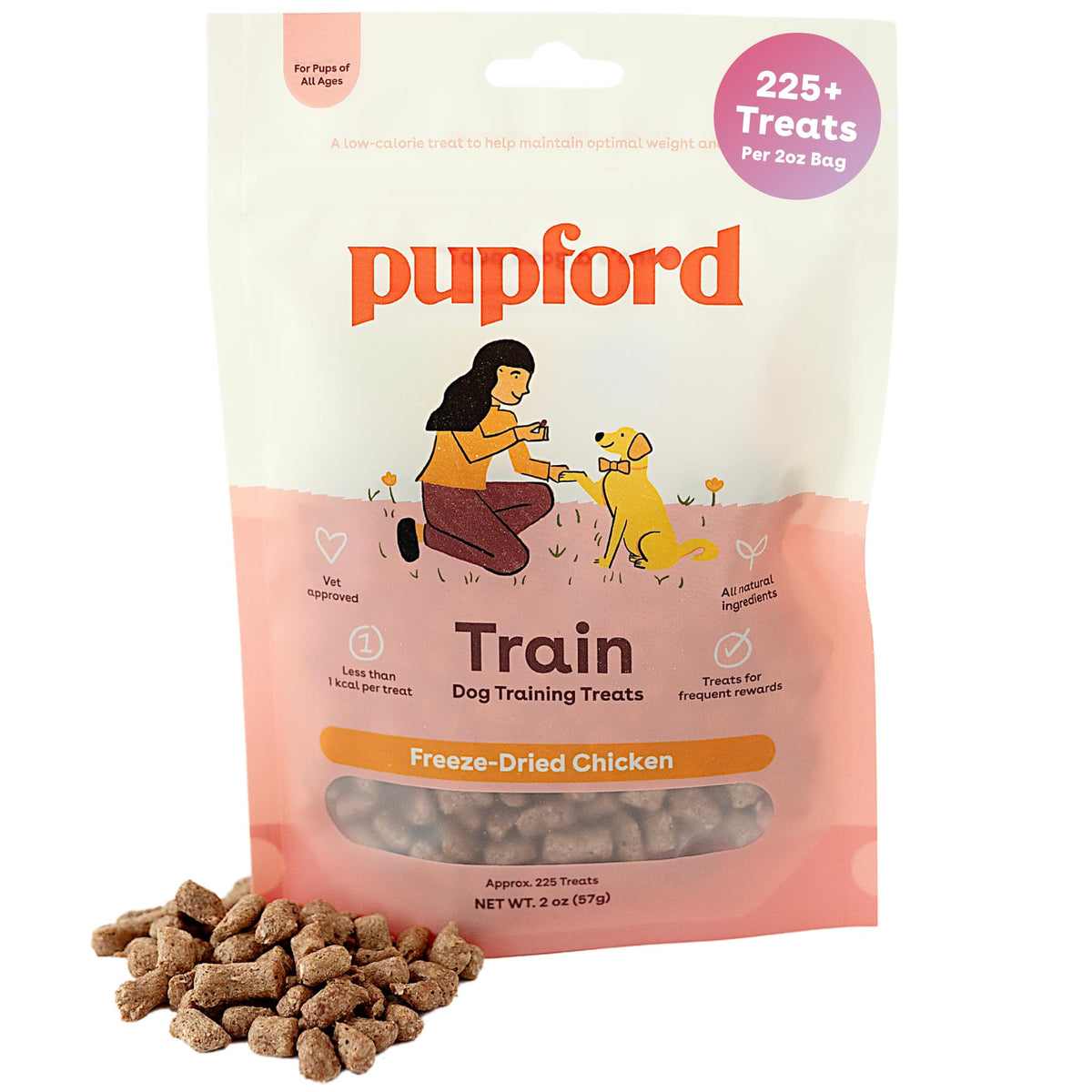 Pupford Freeze Dried Training Treats for Dogs & Puppies (Chicken, 4 oz)