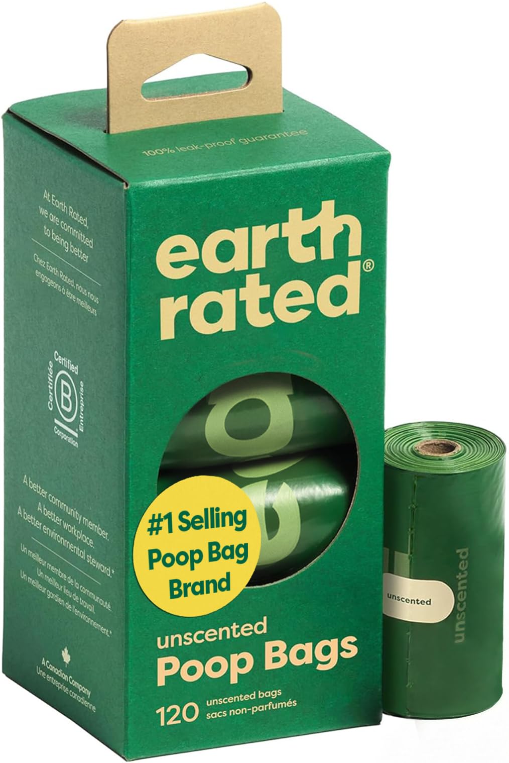 Earth Rated Dog Poop Bags on Refill Rolls, 270 Bags, Lavender
