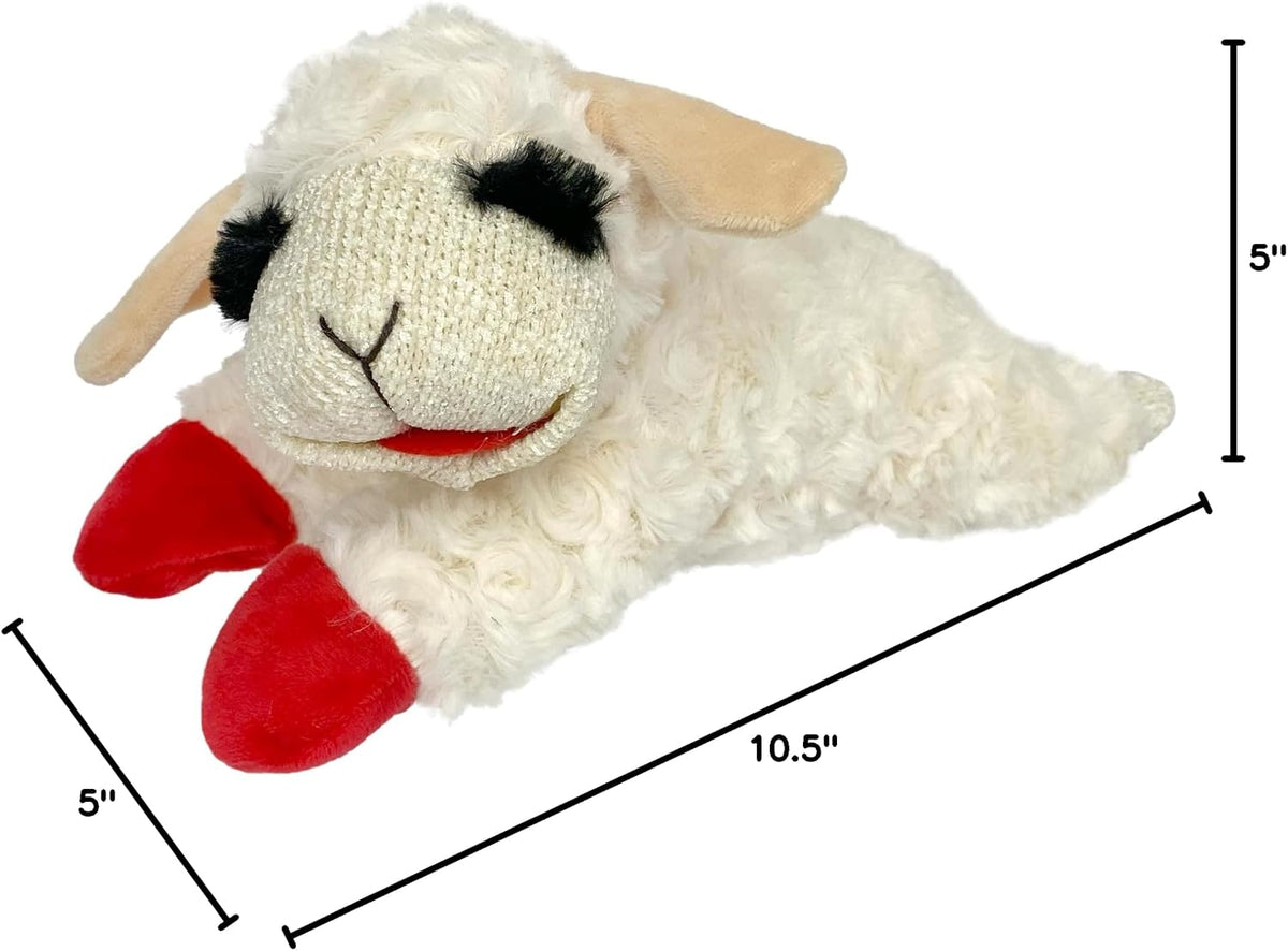 Multipet Lamb Chop Dog Plush Toy - Squeaky Toy for All Dogs - Extra Soft Plush - Stuffed Animal Dog Toy for Cuddling & Playing - Cute Pet Toy (6", Cream)