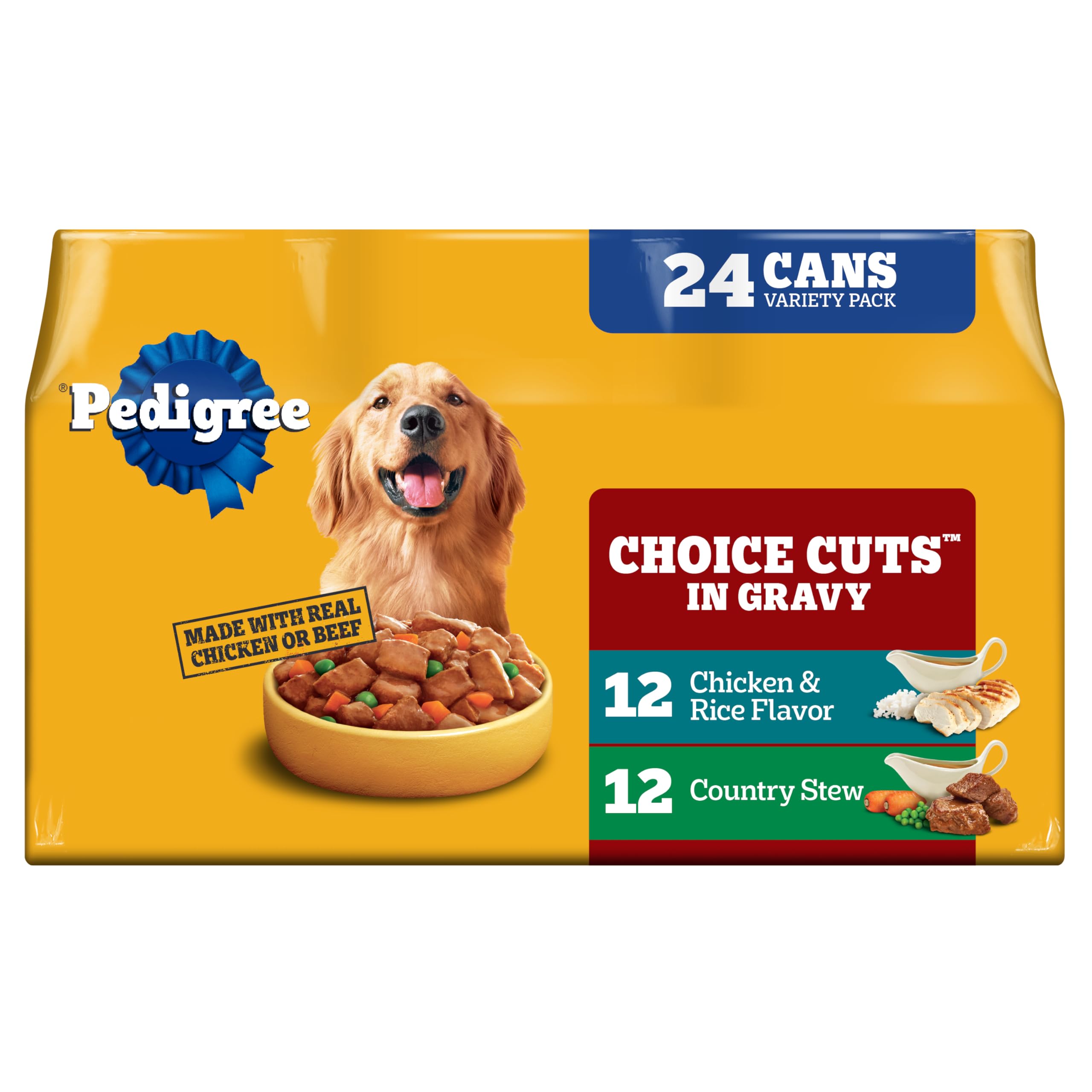 Pedigree Choice Cuts Wet Dog Food, Beef & Country Stew, 13.2 oz, 12 Count