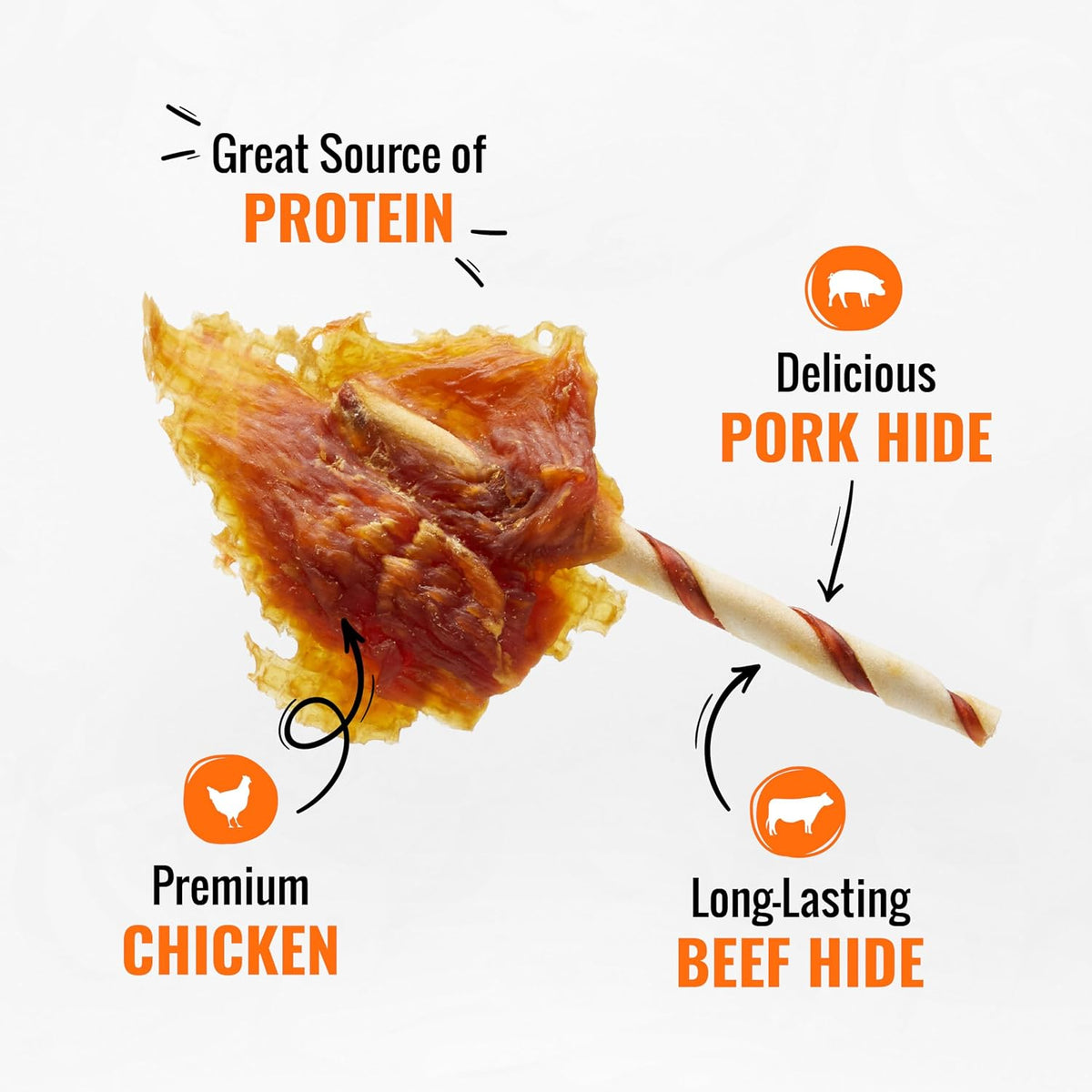 GOOD 'N' FUN Wings Long-Lasting Dog Treat Made with Real Protein, 24 oz