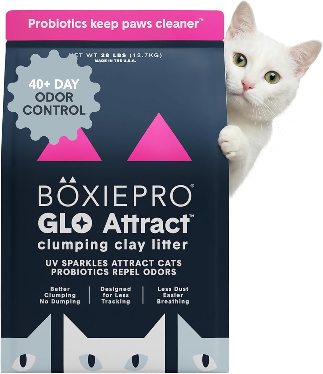 BoxiePro Bot Probiotic Cat Litter Automatic Box 40+ Day Odor Control 16 lb