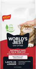 World's Best Cat Litter, Multiple Cat, Unscented, Odor Control, 15 lb Bag