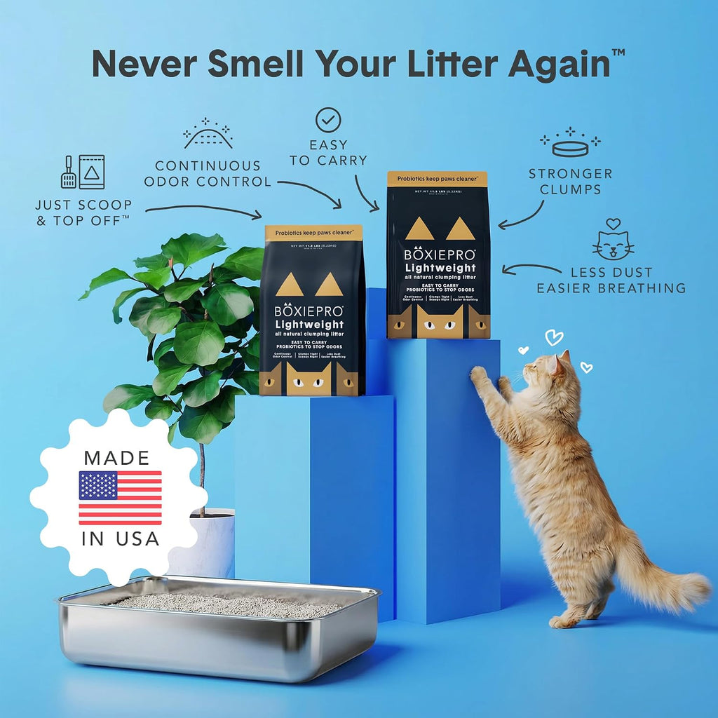 BoxiePro Bot Probiotic Cat Litter Automatic Box 40+ Day Odor Control 16 lb