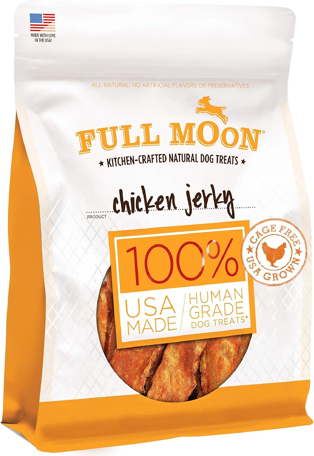 Full Moon Beef Jerky Healthy All Natural Dog Treats Human Grade Made in USA Grain Free 11 oz (Pack of 4)