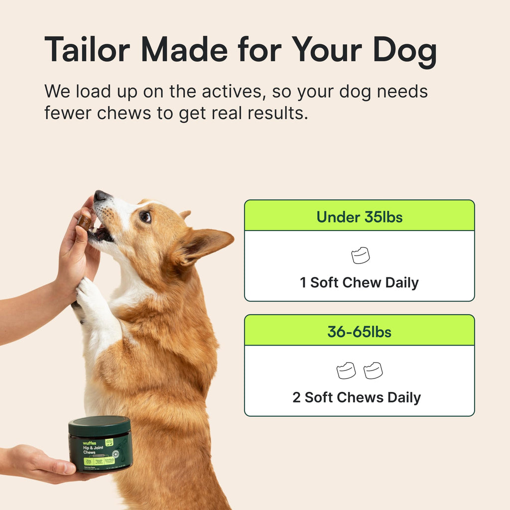 Wuffes Advanced Hip & Joint Chews for Small & Medium Dogs, Vet Recommended