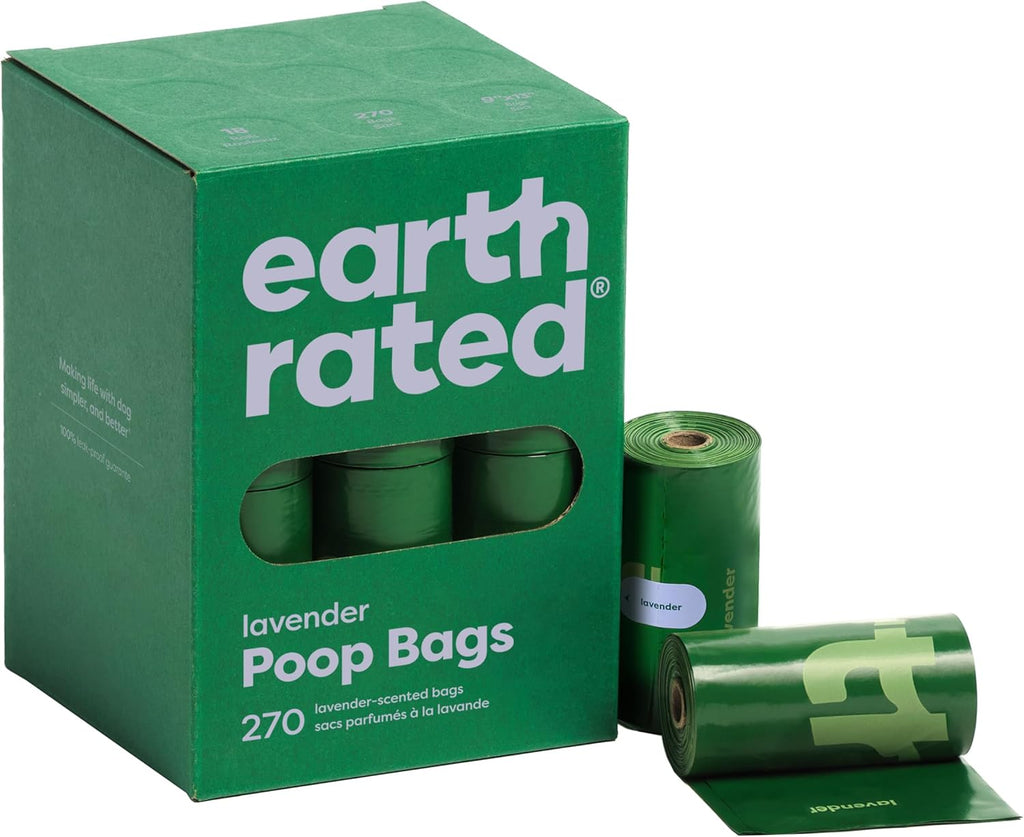 Earth Rated Dog Poop Bags on Refill Rolls, 270 Bags, Lavender