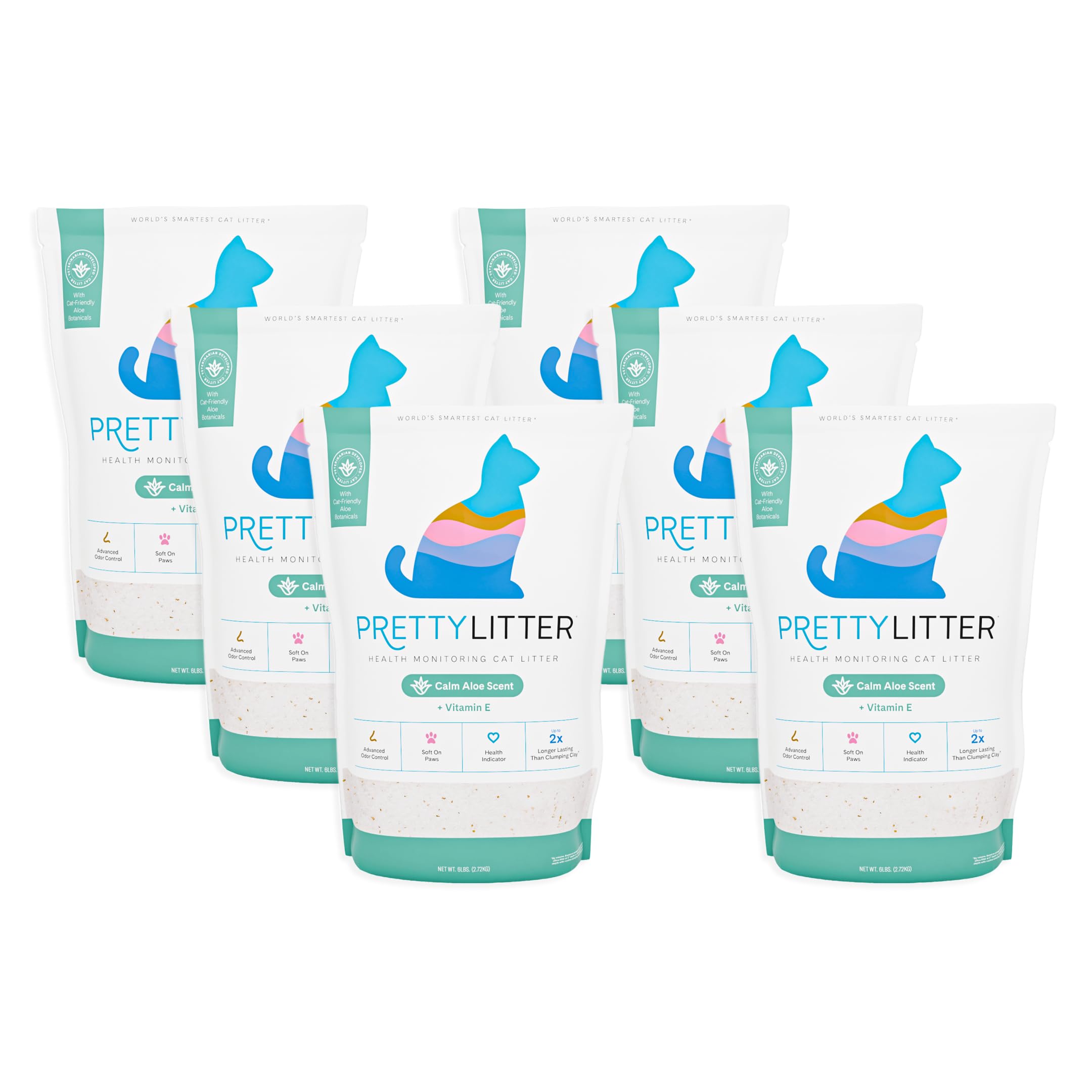 PrettyLitter Health Monitoring Cat Litter, Unscented, 6 lb. Bag