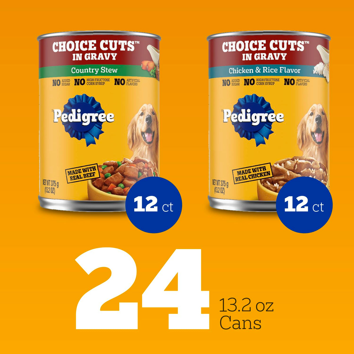 Pedigree Choice Cuts Wet Dog Food, Beef & Country Stew, 13.2 oz, 12 Count