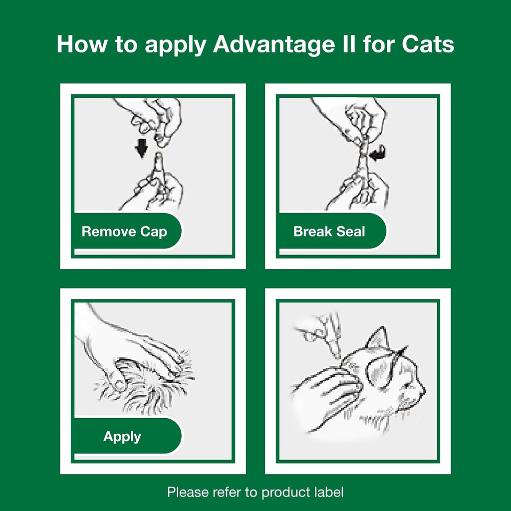Advantage II Large Cat Vet-Recommended Flea Treatment & Prevention | Cats Over 9 lbs. | 2-Month Supply