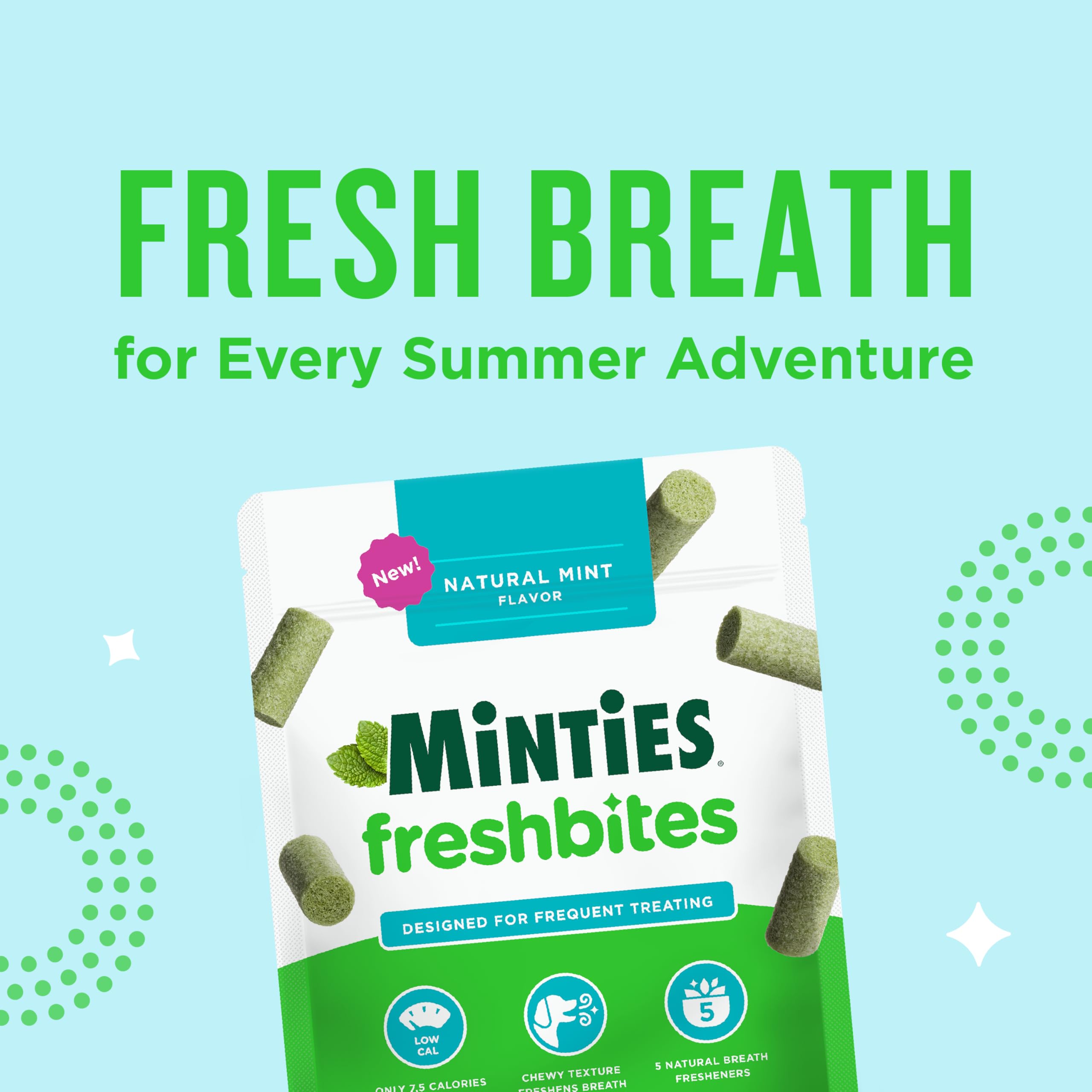 Minties Dental Chews for Dogs, 36 Count, Vet-Recommended Mint-Flavored Dog Treats for Large Breeds Over 50 lbs, Dental Bones Clean Teeth, Fight Bad Breath, Removes Plaque and Tartar