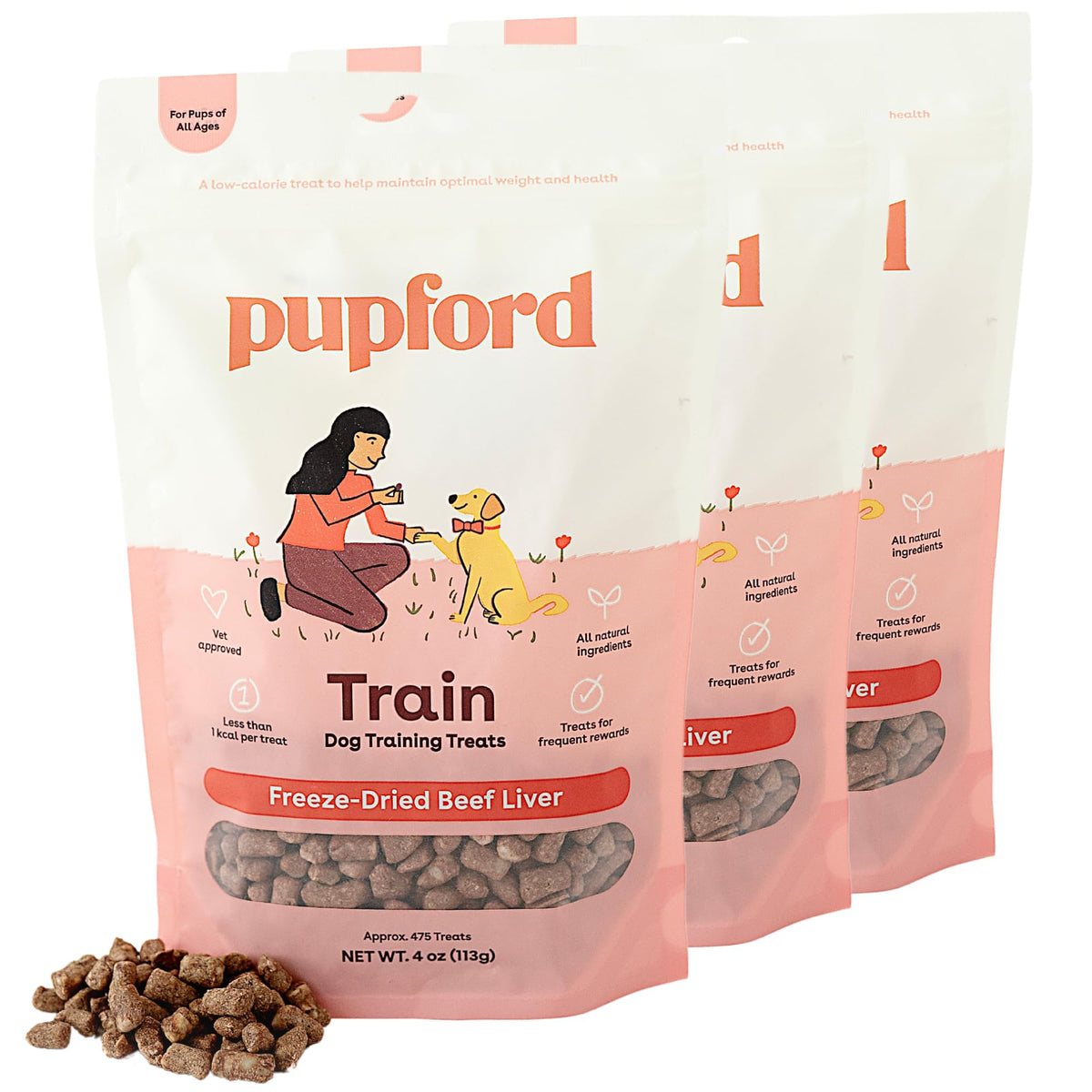 Pupford Freeze Dried Training Treats for Dogs & Puppies (Chicken, 4 oz)