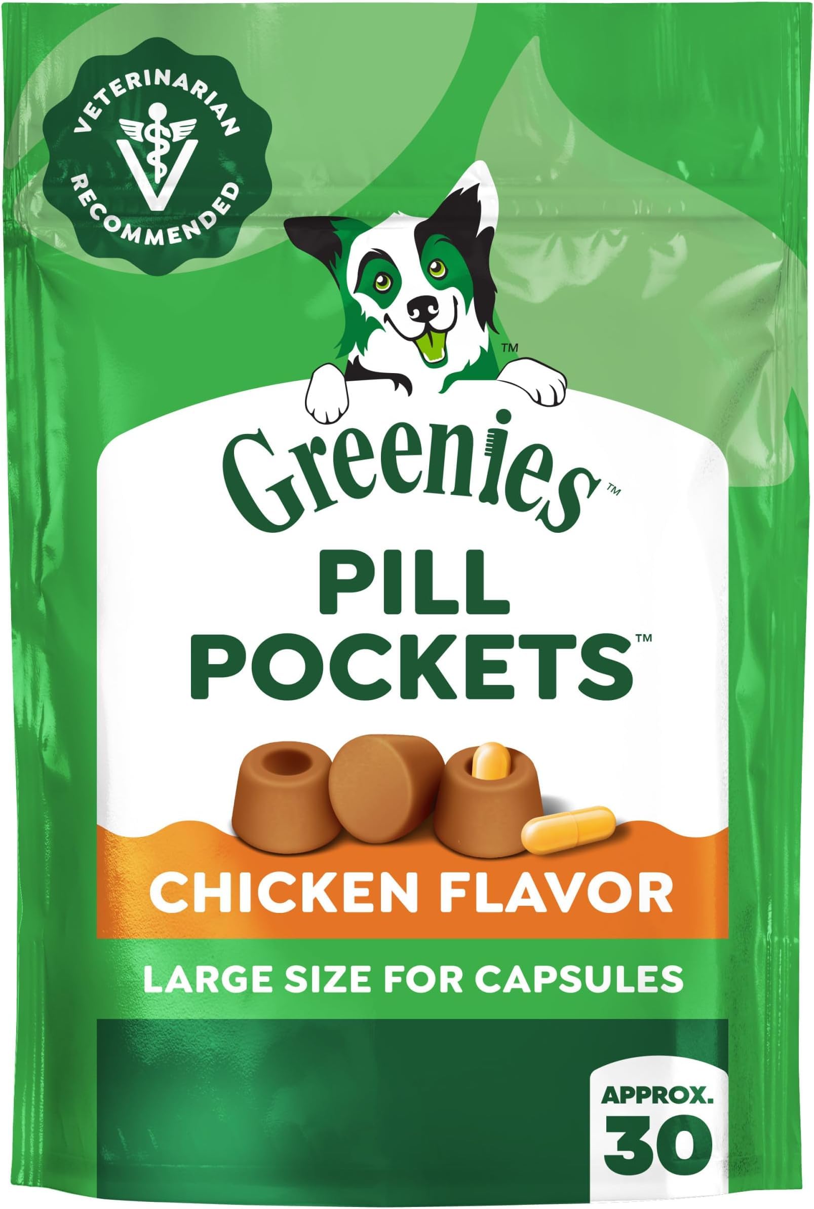 Greenies Pill Pockets Large Size Dog Treats, Peanut Butter, 15.8 oz