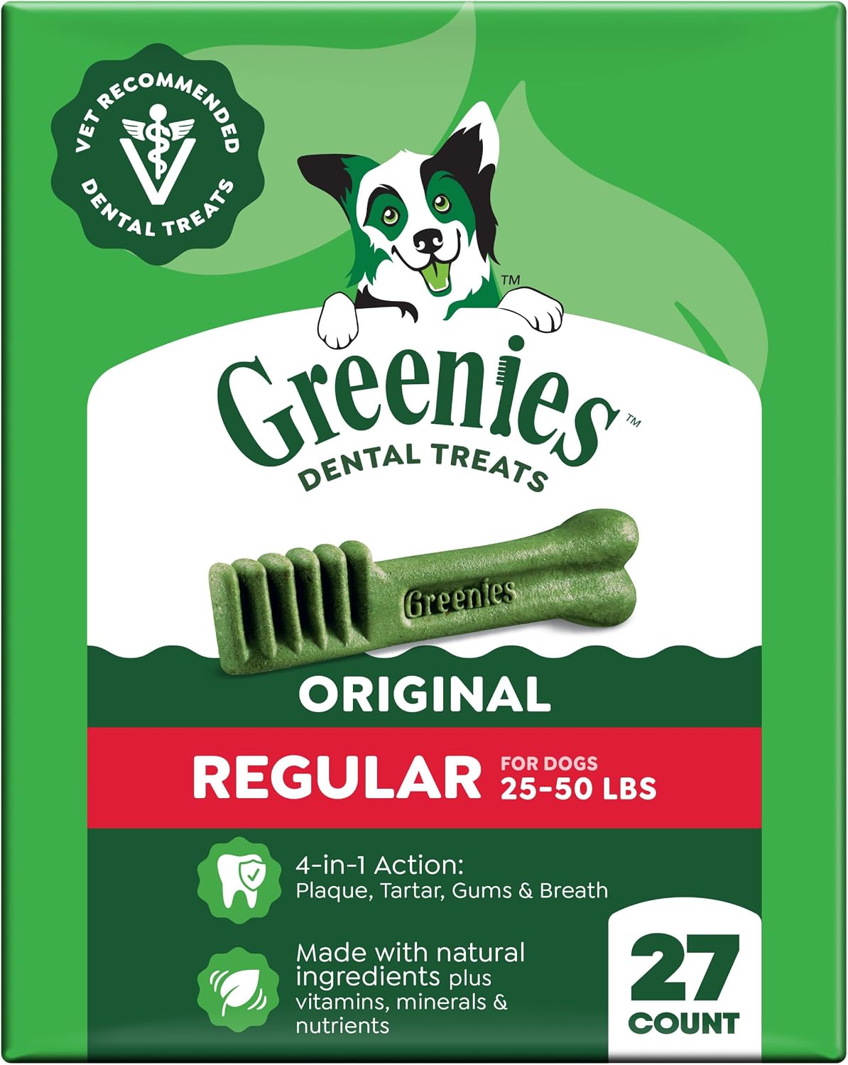 Greenies Regular Dental Dog Treats, Original Chicken Flavor, 36 Count