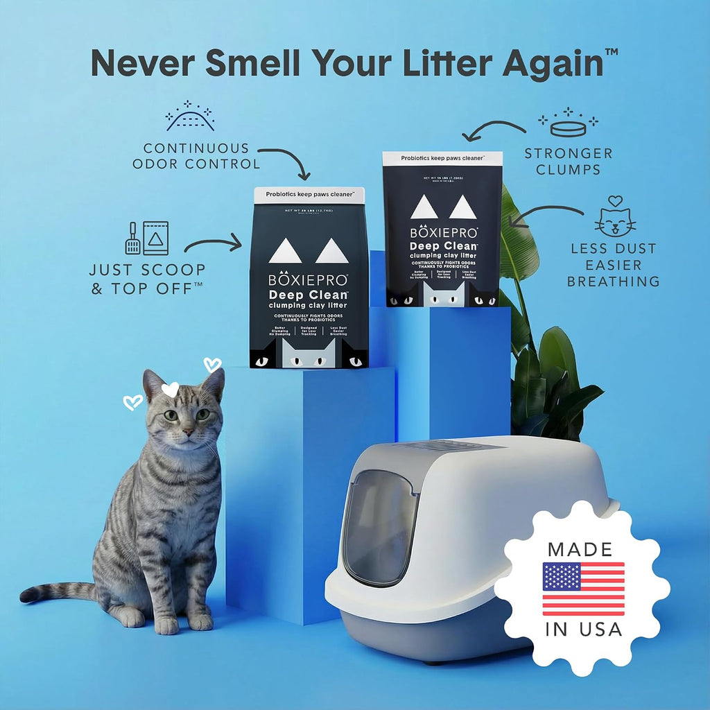 BoxiePro Bot Probiotic Cat Litter Automatic Box 40+ Day Odor Control 16 lb