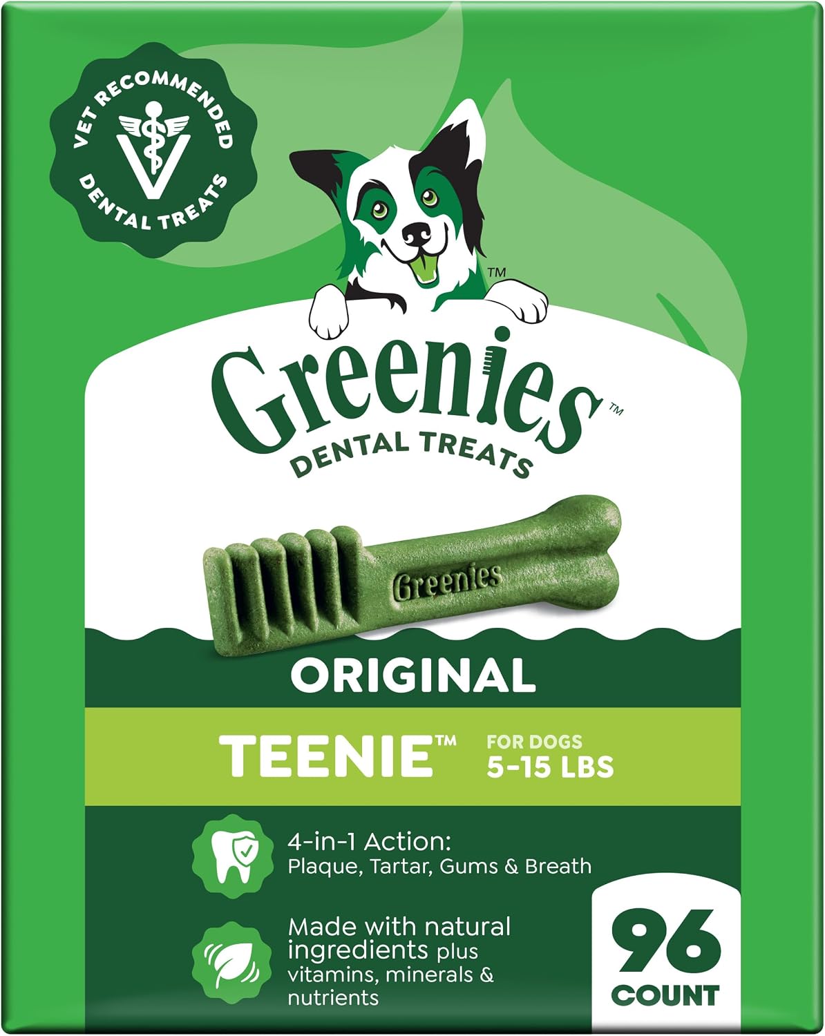Greenies Teenie Original Natural Dental Dog Treats, Chicken, 130 Count