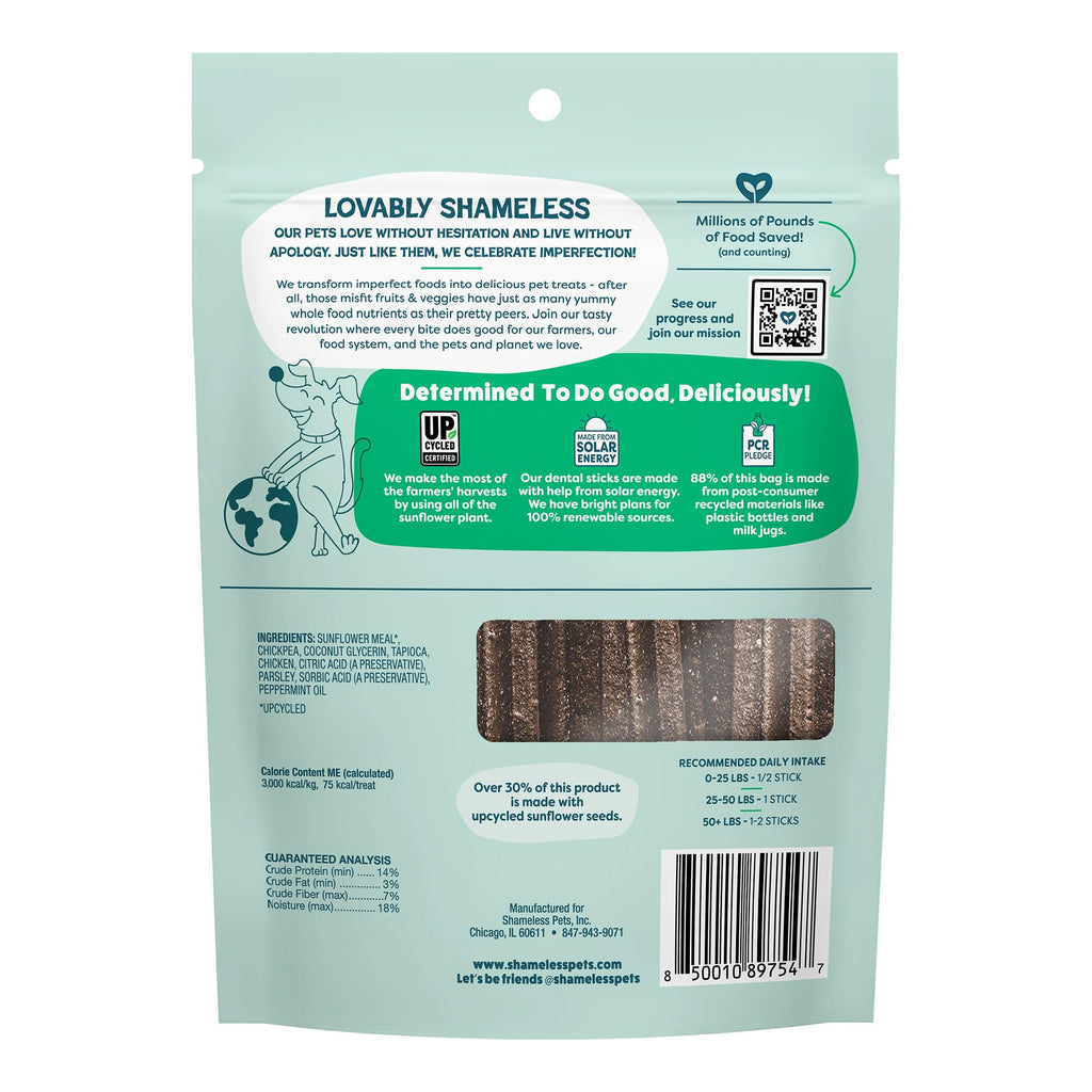 Shameless Pets Blueberry & Mint Dental Chews for Dogs, 8 Chews