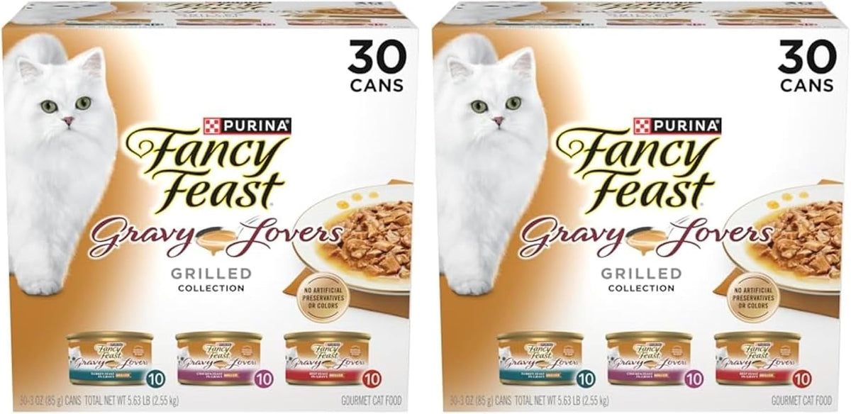 Purina Fancy Feast Gravy Lovers, Poultry & Beef Wet Cat Food, 3oz, 24-Pack