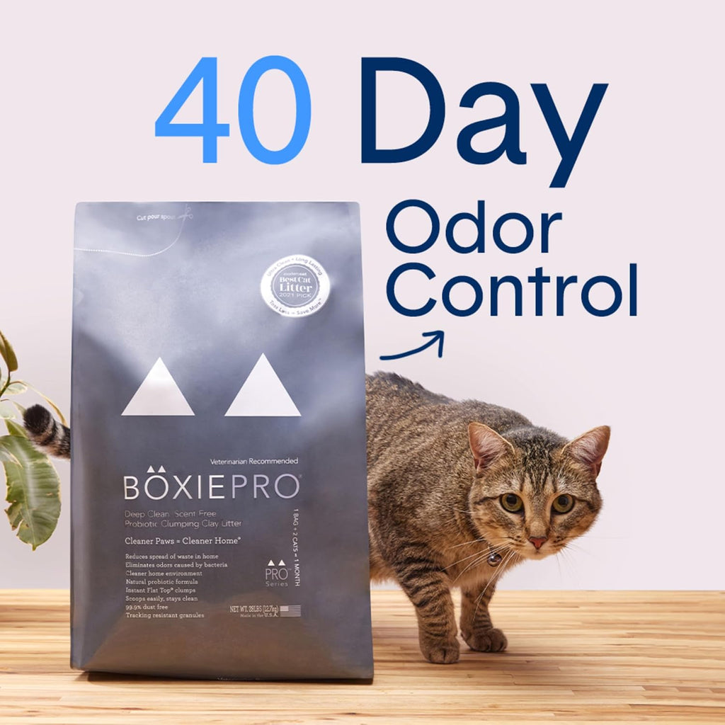 BoxiePro Bot Probiotic Cat Litter Automatic Box 40+ Day Odor Control 16 lb