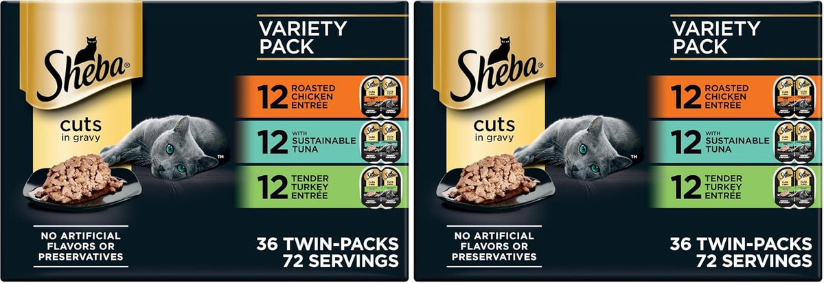 Sheba Perfect Portions Cuts Wet Cat Food, Multipack, 2.6 oz, 24 ct